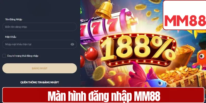 Màn hình đăng nhập MM88 hiển thị lỗi sai thông tin tài khoản